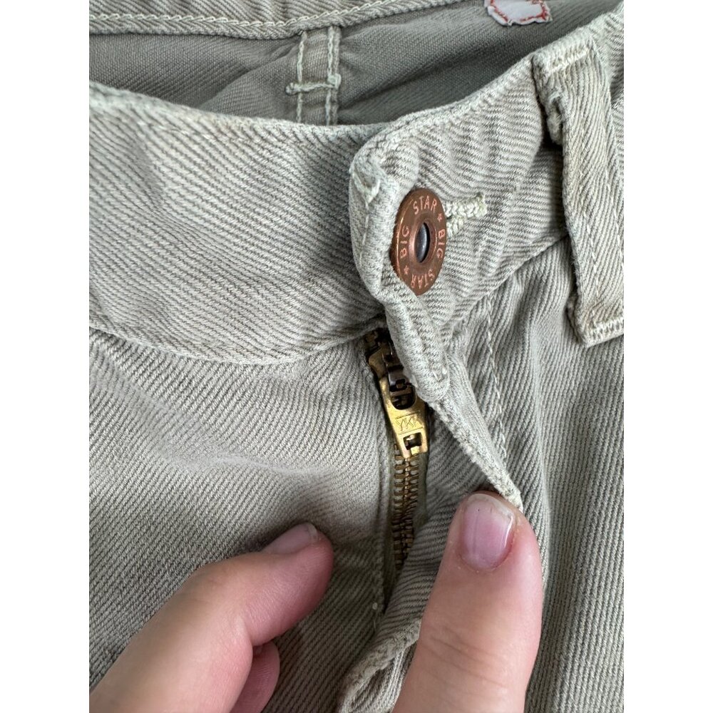 Womens Capri Pants Big Star Size 25R Beige Cotton Denim Made In USA Casual Wear - Picture 11 of 16